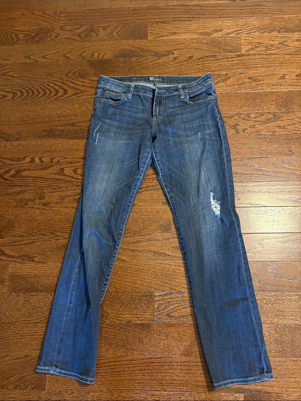 Kut from the Kloth Dark Blue Boot Cut Jeans with Light Distressing